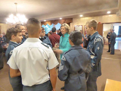 Lieutenant Govenor speaking with cadets