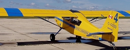 Manitoba's Scout Tow Aircraft C-GSSD
     parked at Gimli airport.