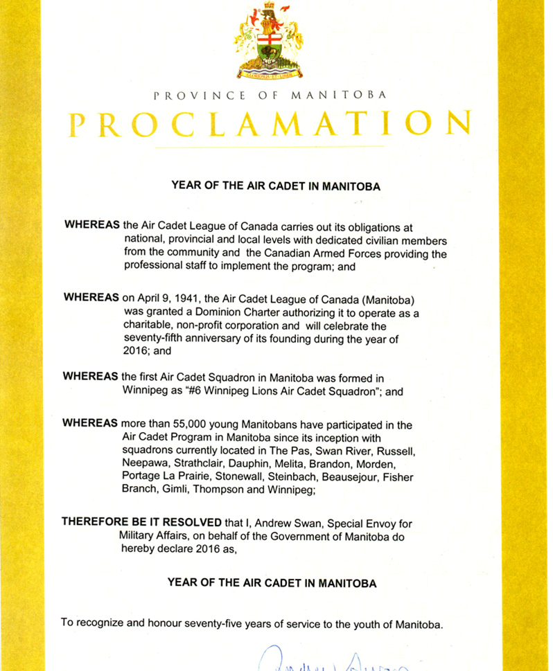 Mamitoba Government Proclamation